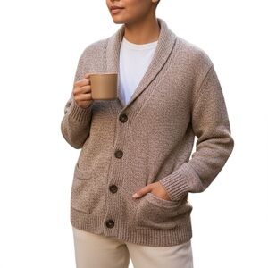 Karen Scott Women's Tan Button-Up Cardigan